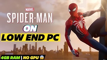 Spider Man Remastered on Low End PC - Best Config File 🔥| 4GB Ram✅ & No GPU Need ✅