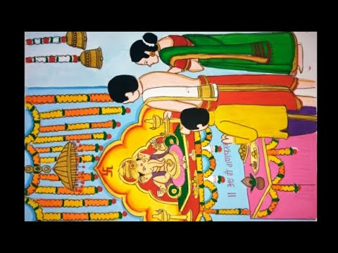 Ganpati bappa memory drawing| how to draw ganpati bappa festival| ganpati  visarjan| गणपती विसर्जन| - YouTube