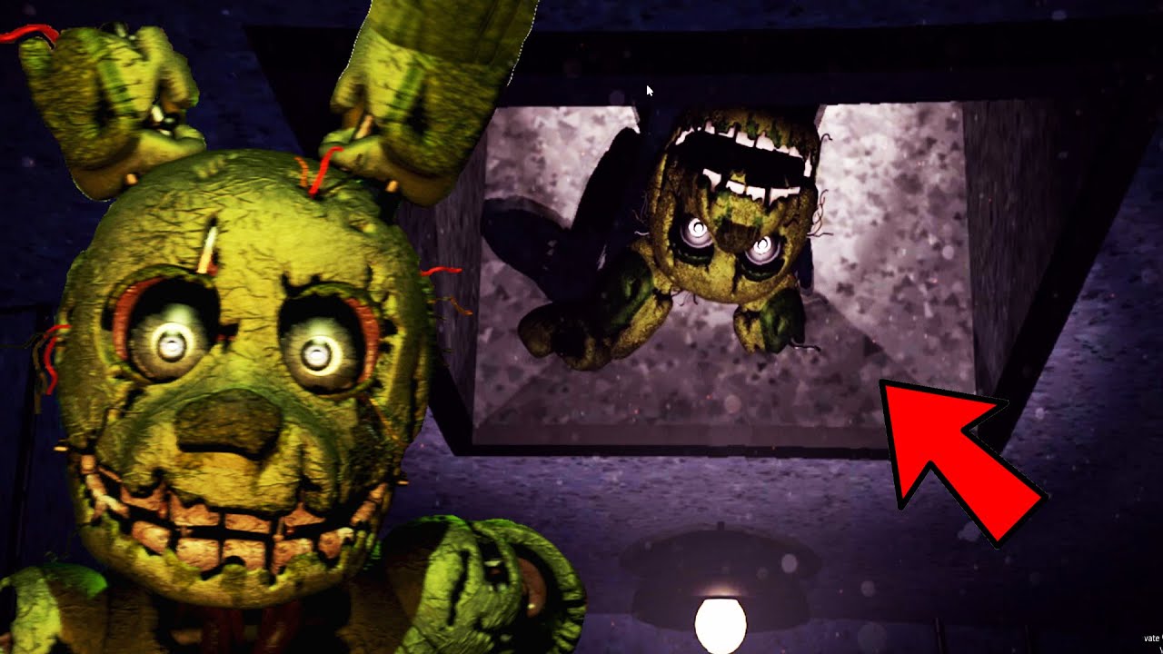 SPRINGTRAP FOUND ME HIDING IN THE VENTS FROM THE PHANTOM ANIMATRONICS.