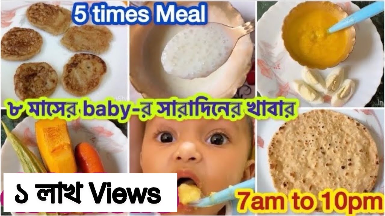 আট মাসের মেয়ে Sia সারাদিন কি কি খাওয়া দাওয়া করে| my 8 months baby every day food habits  #babycare