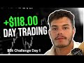 DAY TRADING With $5,000 Challenge (Day 1)