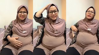 Pregnant women wearing beautiful hijab are always happy