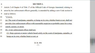 Georgia bill would ban police from searching cars based on marijuana smell alone