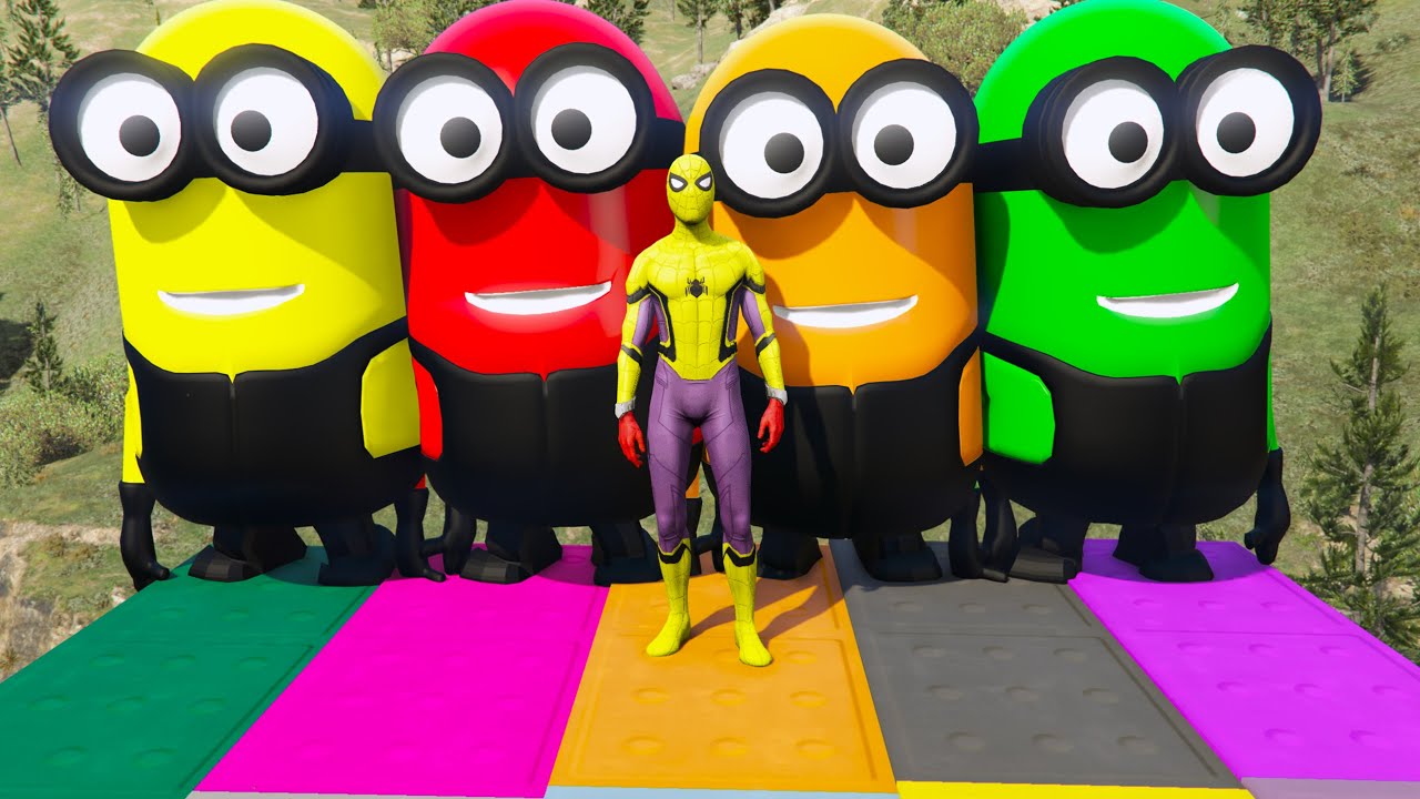 GTA 5 Epic Ragdolls | RED SPIDERMAN VS RED MINION VS GREEN MINION (Euphoria Physics/Funny Fails) #47