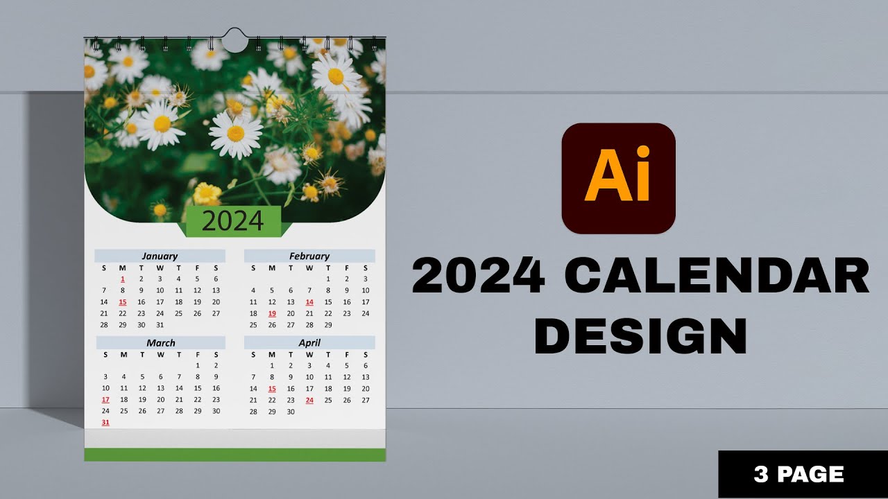 How to Design 3 Page Calendar 2024 in Illustrator | Tutorial for Beginner