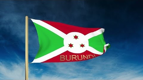 Burundi Flag Slider Style With Title. Waving In The Wind With Cloud Background A Stock Animation