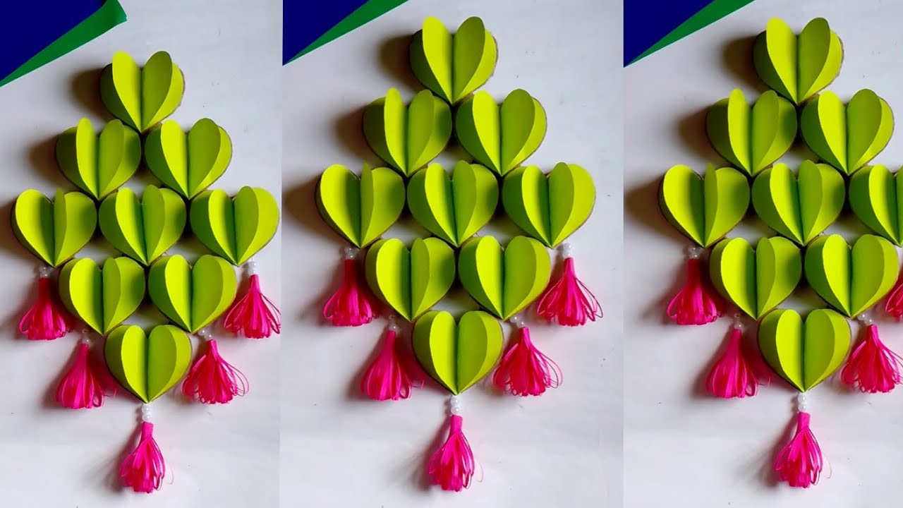 heart shape paper craft/wall decoration ideas 