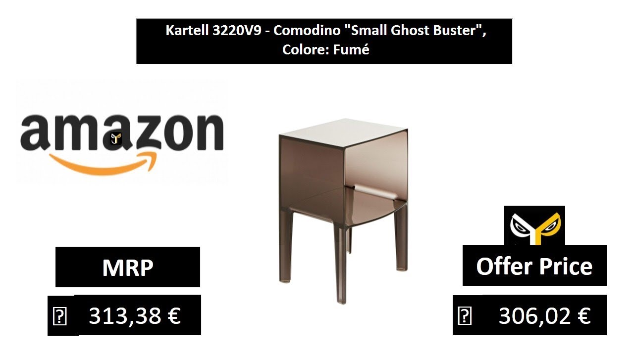 Kartell 3220V9 - Comodino Small Ghost Buster, Colore Fumé 