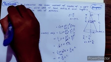 Mass Moment of inertia of a right Circular cone.