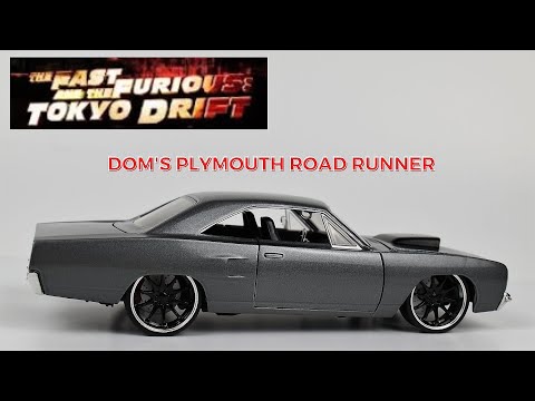 1:24ワイスピ DOM&#39;s PLYMOUTH ROAD RUNNER GRAY Jada Fast & Furious: Dom's Plymouth Road Runner 1/24 Scale