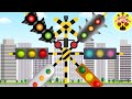 踏切アニメ★信号が刺さりすぎた踏切カンカン♪ /railroad crossing animation & Various traffic lights