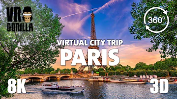 Paris, France Guided Tour in 360 VR - Virtual City Trip - 8K 3D 360 Video