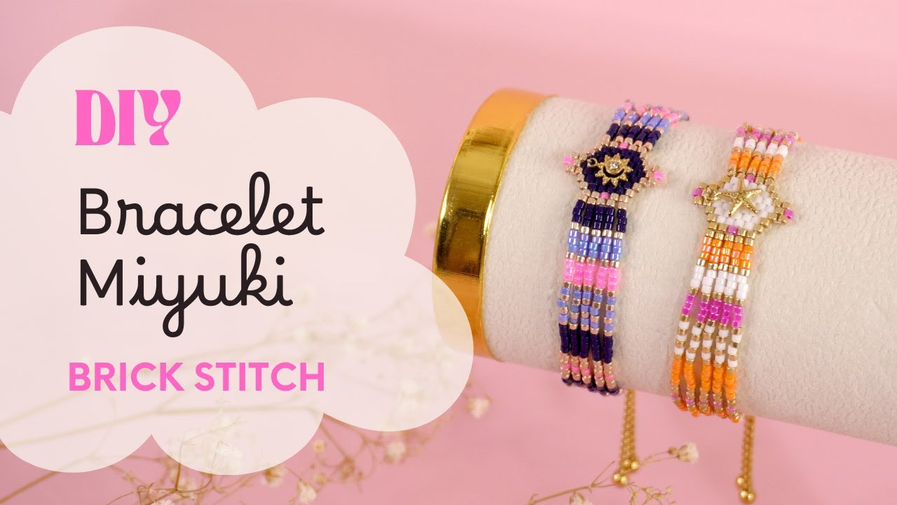Tutoriel Bracelet Perles Miyuki Tissage Brick Stitch Débutant Multirangs avec fermoir coulissant
