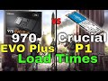 NVMe Samsung 970 Evo Plus vs Crucial P1 Gaming Load Times Comparison in 5 Games