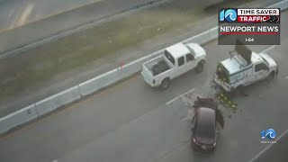 VDOT truck struck by vehicle while cleaning debris