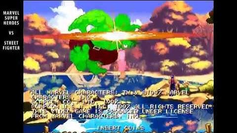 Marvel Super Heroes vs Street Fighter / arcade attract mode auto demo / 1997