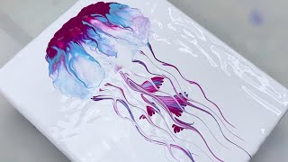 Famous 25. EASY JELLY FISH using a STRAW, CHAIN and STRING | Acrylic Pour Tutorial inspired by Gina DeLuca Profile