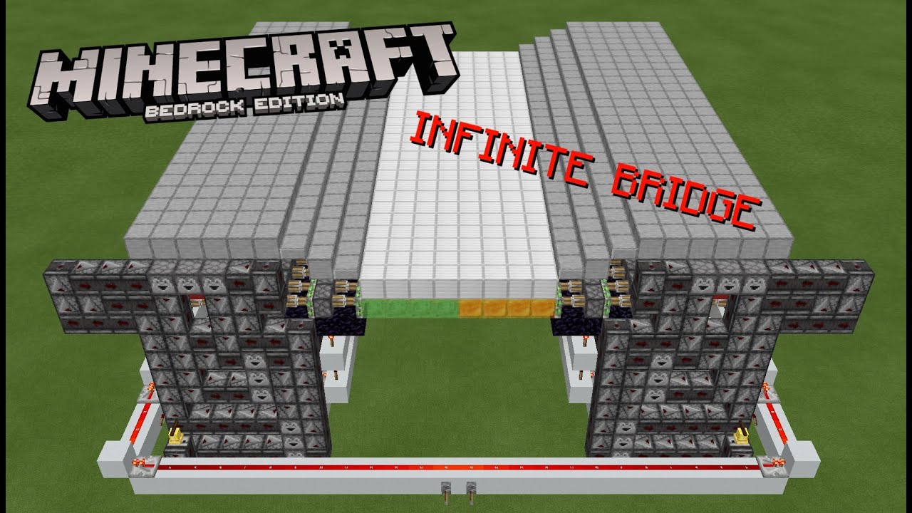 8xINFINITE Redstone BRIDGE for Minecraft Bedrock 1.14+ - YouTube