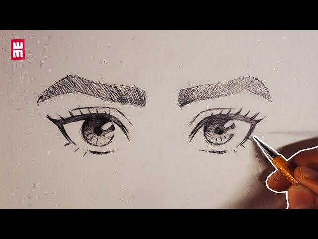 How to Draw Manga Eyes (Woman / Both Eyes)
