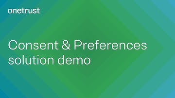 OneTrust Consent & Preference solution demo