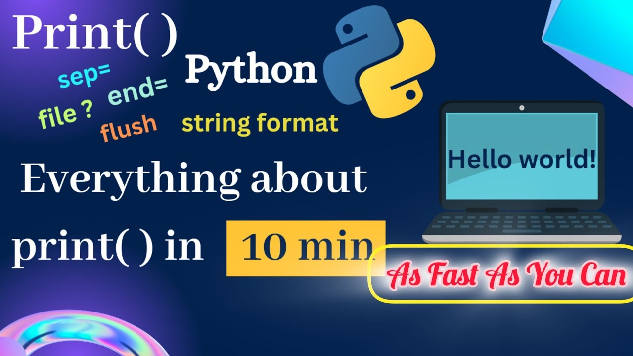Print( ) in python |Significance of print( ) | sep | end | file | flush ...