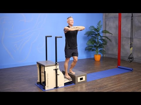 Foot Press on Long Box on Pilates Chair