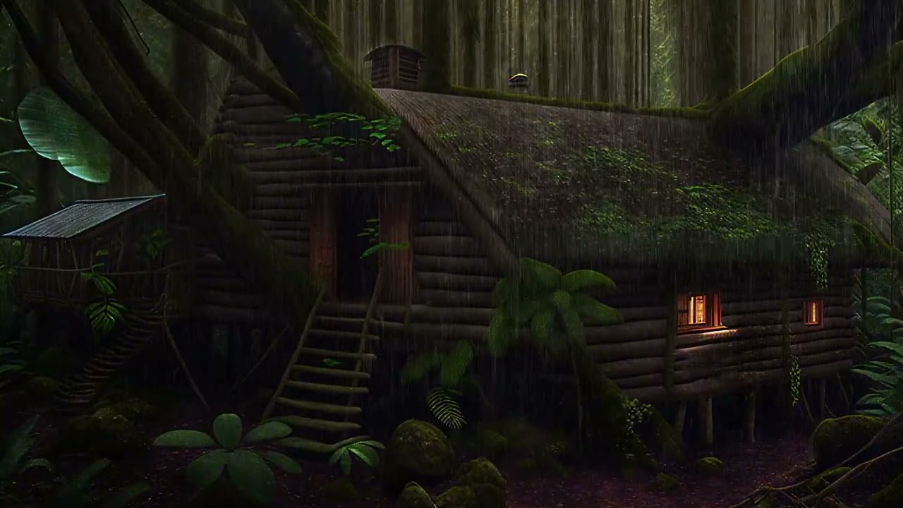 Calm Rain in a Forest Cabin 5 hours Deep Sleep &Relaxation / Calmora