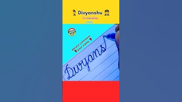 Divyanshu in cursive style | #divyanshu #signature #cursive #shorts