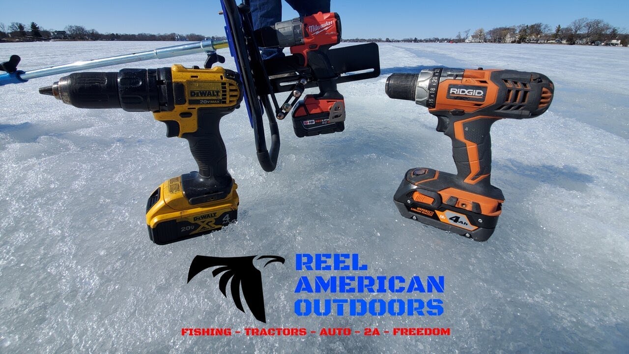 Milwaukee vs DeWALT vs Ridgid - Ice Auger Drill Competition 