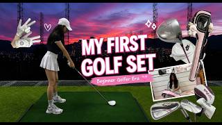 MY FIRST GOLF SET ⛳️💗 | Beginner Golfer Era | Golf Unboxing &amp; First Impressions