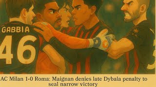 Mike Maignan the Hero! AC Milan 1-0 Roma | Dybala’s Late Penalty Saved at San Siro #footballcorner09