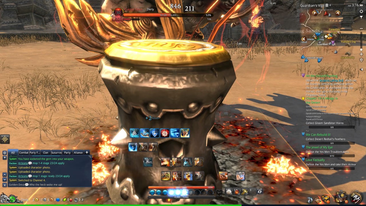 Bns KFM lvl 36 vs Golden Deva