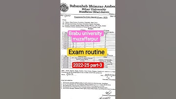 Exam Routine 2022-25 part-3 Brabu University muzaffarpur