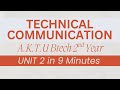 AKTU: Technical Communication Unit 2 in 9 Minutes | QuickShot