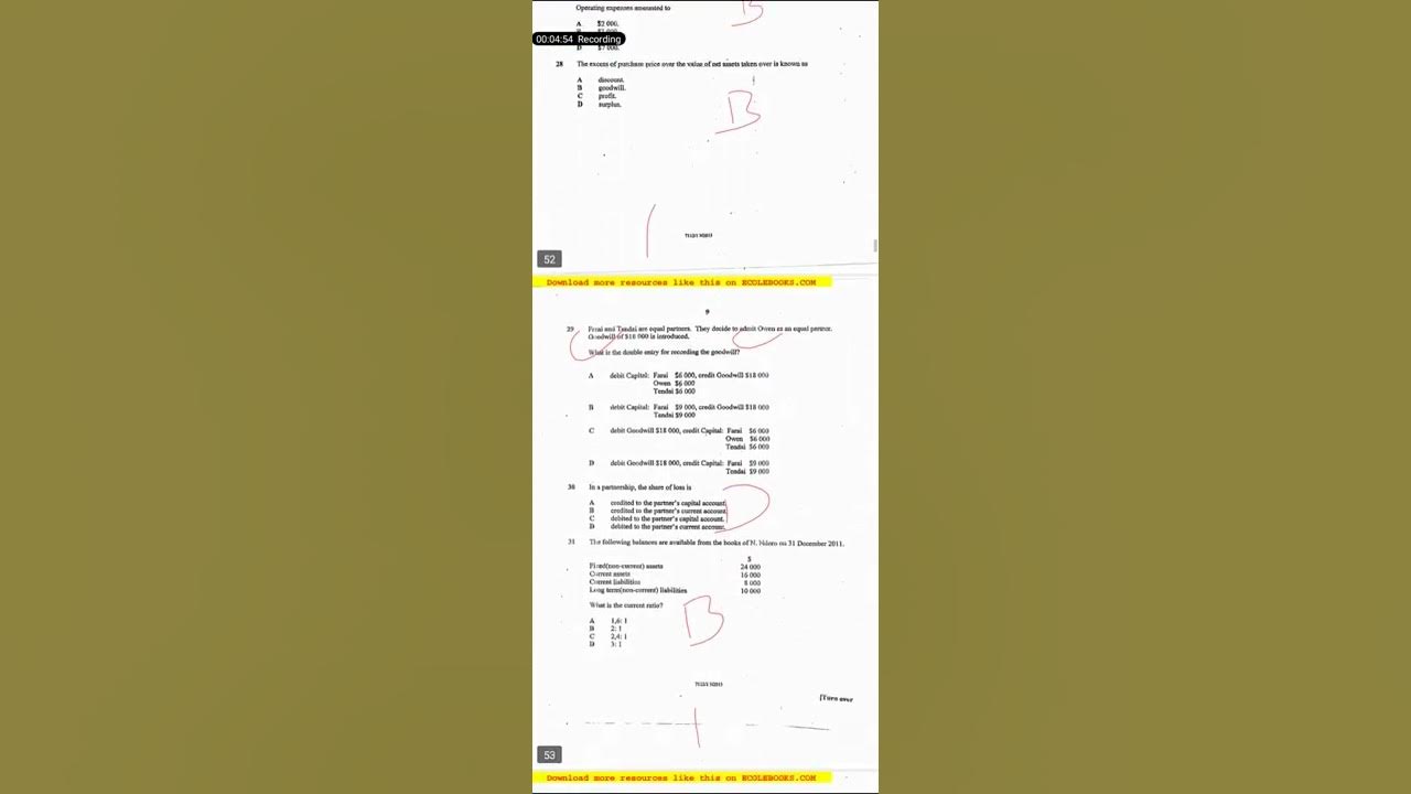 Zimsec Principles of Accounts Green Book📚📙20132018 with answers YouTube