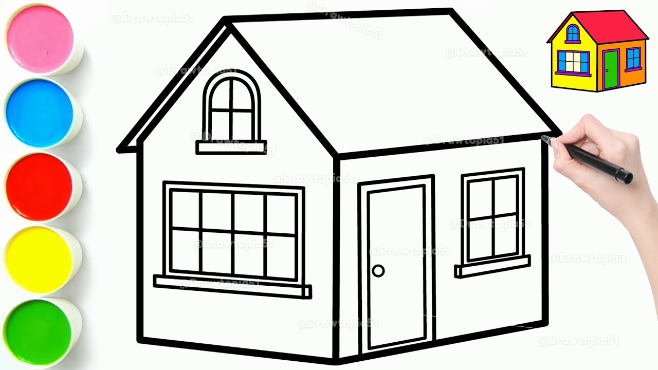 How to Draw a Simple 3D House Step by Step | HOW To DRAW A 3D HOUSE ...