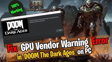 Fixing DOOM The Dark Ages GPU Driver Error Is EASY