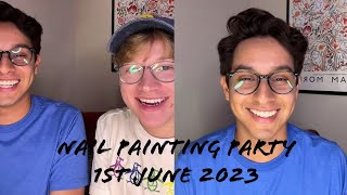 Frankie Rodriguez and Joe Serafini Tik Tok Nail Painting Party 1st June 2023