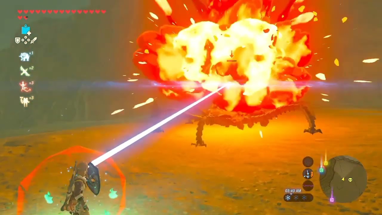 Fighting TWO guardians in the Gerudo Highlands (Breath of the Wild)