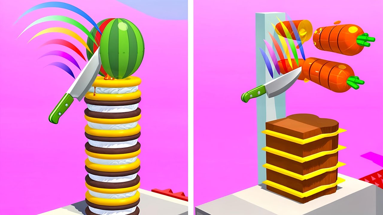 Slice it All 3D game in MAX LEVEL ASMR Cutting