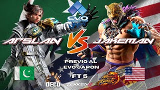 ARSLAN ASH (PAK) VS JAKEMAN (USA) FT 5 PREVIO AL EVO 2025 TEKKEN 8