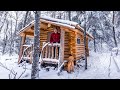 Log Cabin TIME LAPSE | SAUNA Full Build by One Man in the Forest