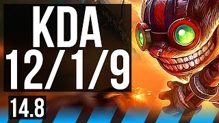 ZIGGS vs QIYANA (MID) | 12/1/9, 6 solo kills, Rank 8 Ziggs, Dominating | TR Grandmaster | 14.8