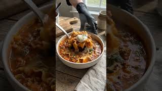 Creamy Lasagna Soup 🍲🧀 #carmencomfortrecipes #yummy #souprecipe