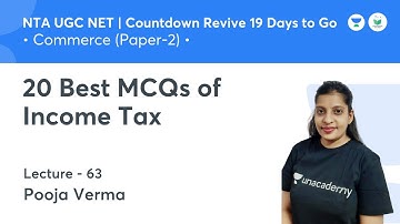 20 Best MCQs of Income Tax | Commerce | NTA UGC NET JRF 2021 | by Pooja Verma