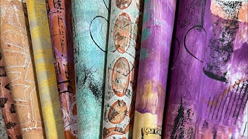 MIXED MEDIA DAY New Stencils Gel Press Creating Backgrounds