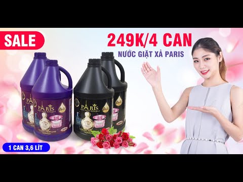 Video 249k 1 thùng 4 can nước giặt xả Paris đậm đặc thơm lâu - youtube