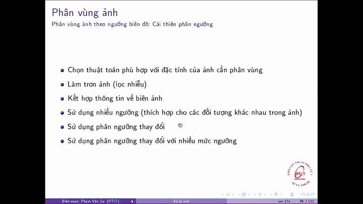 Bài giảng xử lí ảnh phạm văn sự ptit năm 2024