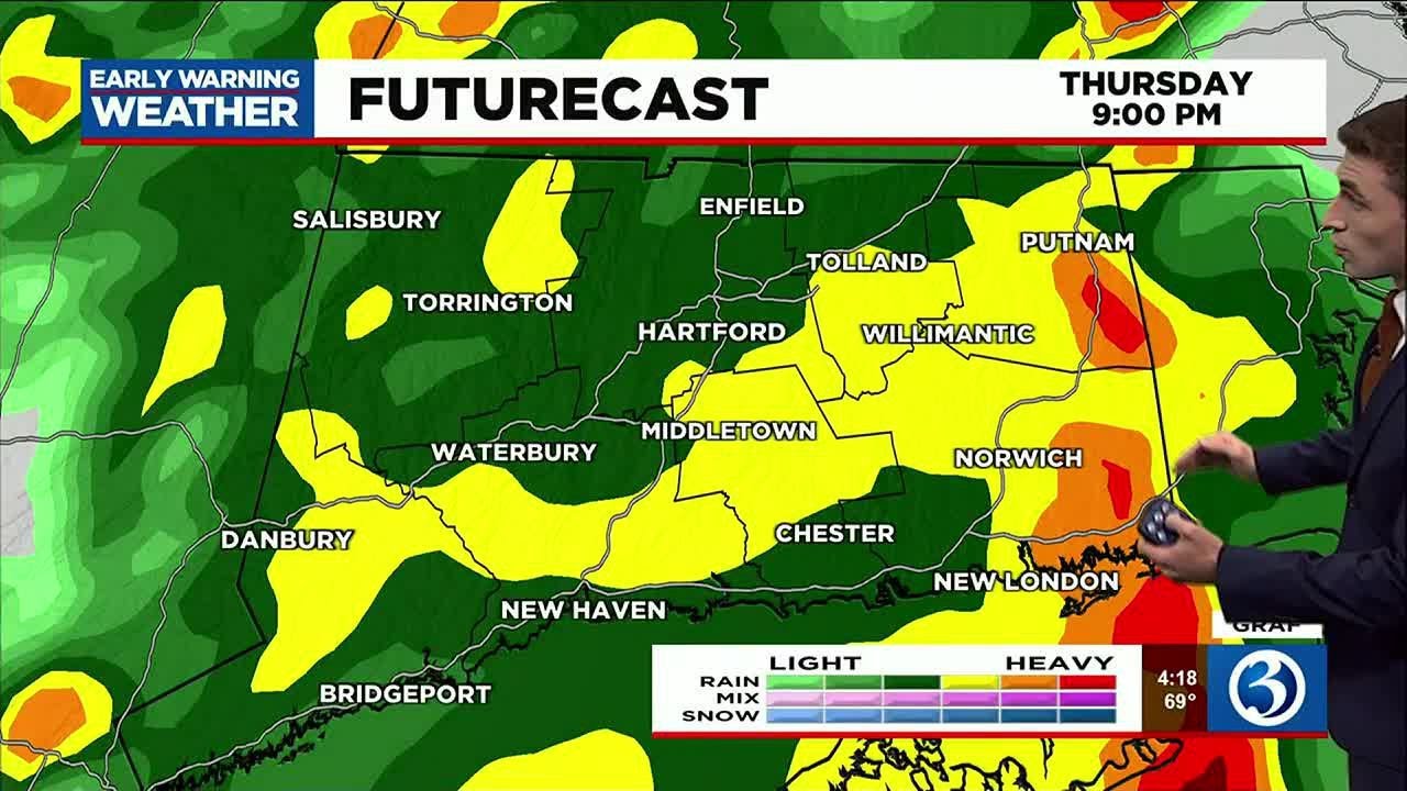 FORECAST: Potential for heavy rain, strong winds Thursday night - YouTube