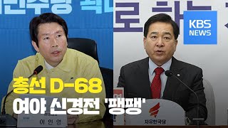 D-68, 민주 “한국당, 콩밭에”...한국 “대통령 부산행, 선거 의식” / KBS뉴스(News)